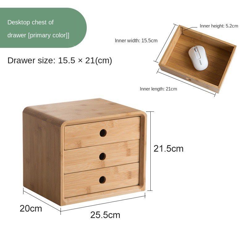 Bamboo wooden desktop drawers, Furniture & Home Living, Furniture