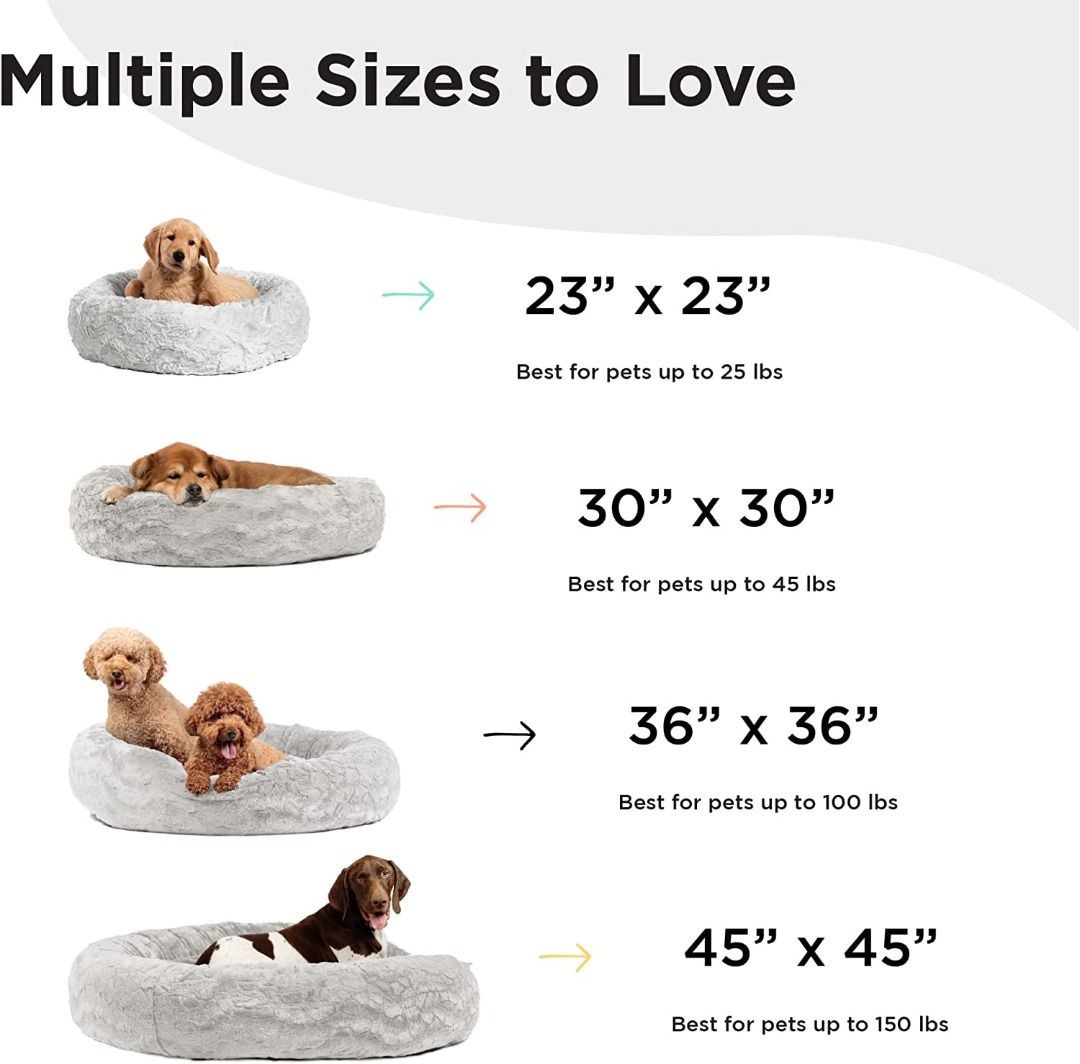 Best Friends by Sheri The Original Calming Donut Cat and Dog Bed30X30