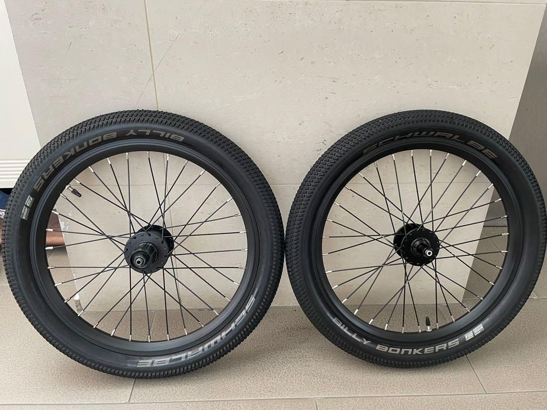 Birdy 18 inch Billy Bonkers Black Tan Wall 18x2.00 Folding Tyre 50 355 for 18 inch Bike Sports Equipment Bicycles Parts Parts Accessories on Carousell