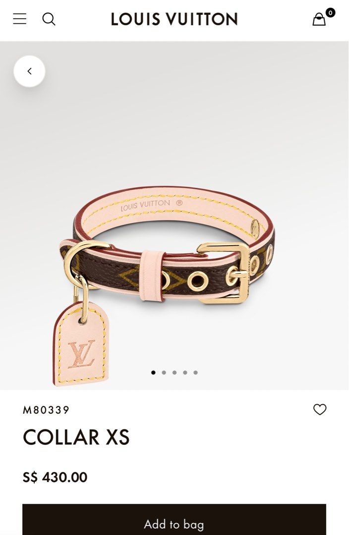 Brand New LOUIS VUITTON LV DOG COLLAR XS, Luxury