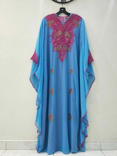 by AL'BURRAQ •KAFTAN•BATWING KAFTAN•JUBAH KAFTAN•JALABIYA•SKY BLUE PINK•BEST FIT M/L