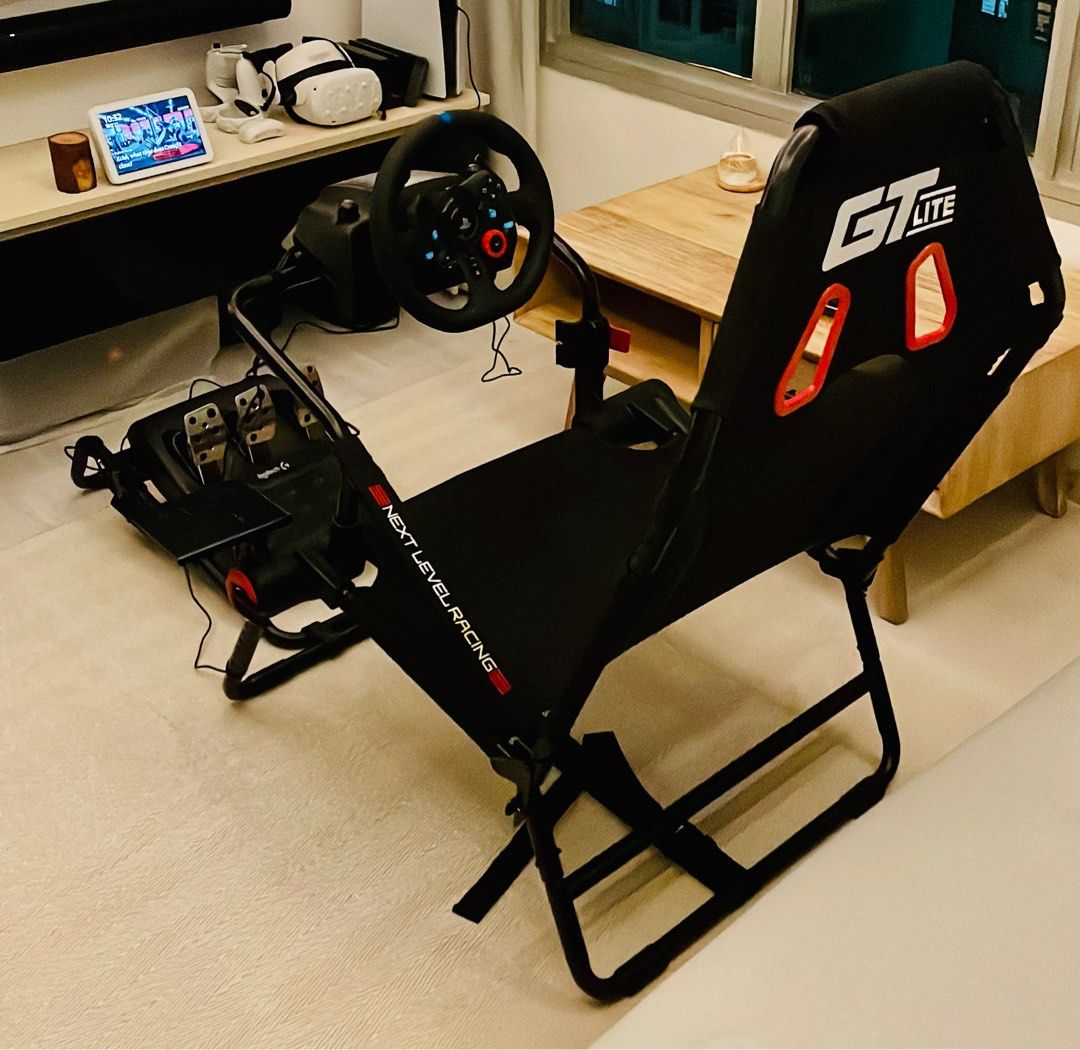 Car racing set. Chair, Wheel and GT7, Video Gaming, Gaming Accessories