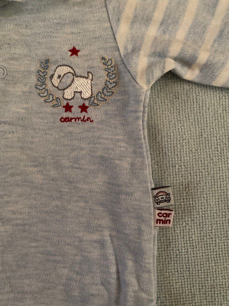 Carmin Blue & White Onesie, Babies & Kids, Babies & Kids Fashion on