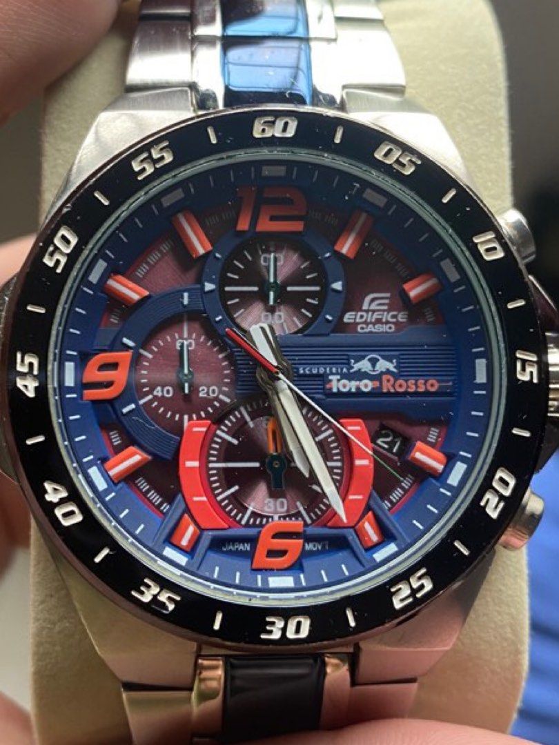 Casio edifice men's toro rosso ip steel bracelet watch sales
