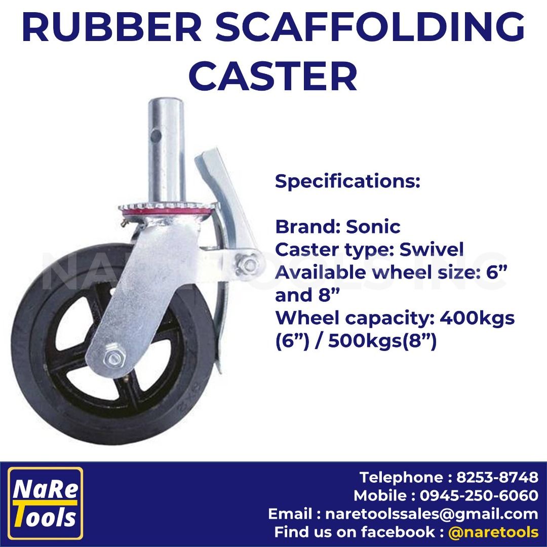 CASTER WHEEL Heavy Duty Rubber Scaffolding Caster Wheel, Commercial