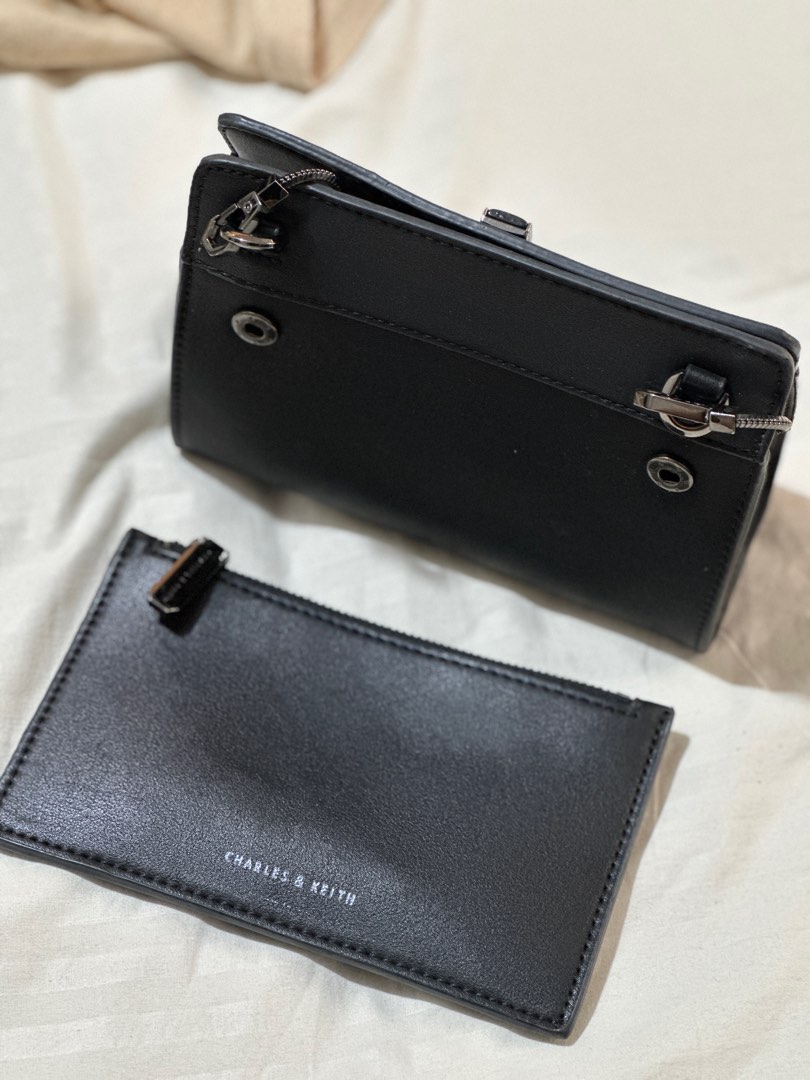 Charles and Keith Sling Clutch Bag with detachable pouch, Men's Fashion