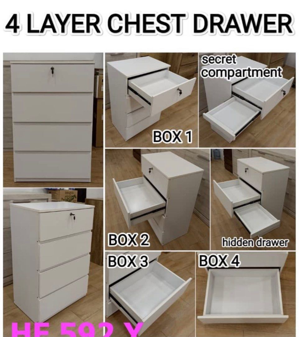 Chest of drawer Cloth Storage White Drawer, Furniture
