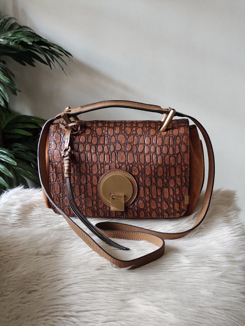 Chloe Indi Croc Embossed two way bag