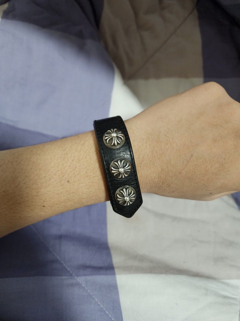 アクセサリー chrome hearts wristband Chrome Hearts Leather Bracelet, Men's Fashion, Watches