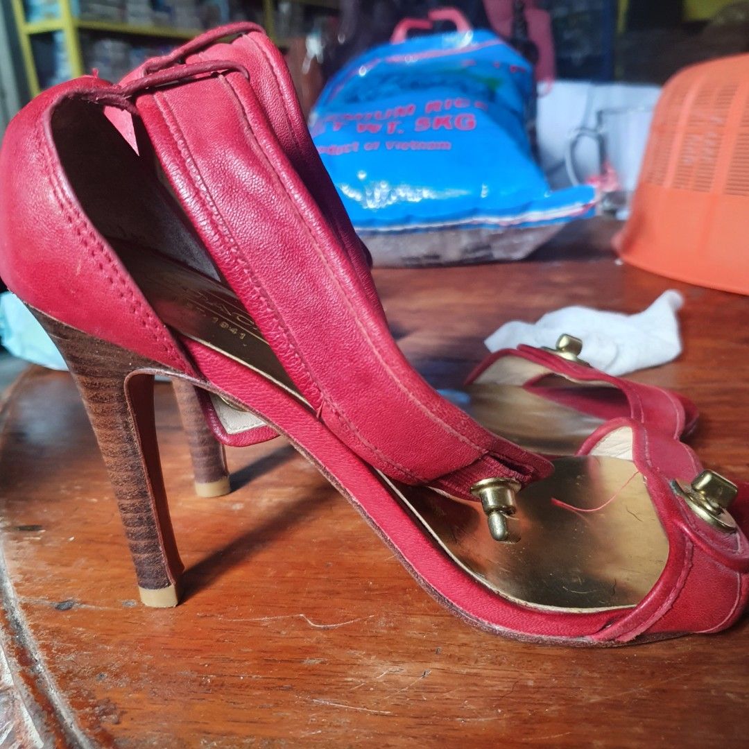 Coach Red High Heels, Women's Fashion, Footwear, Sandals on Carousell