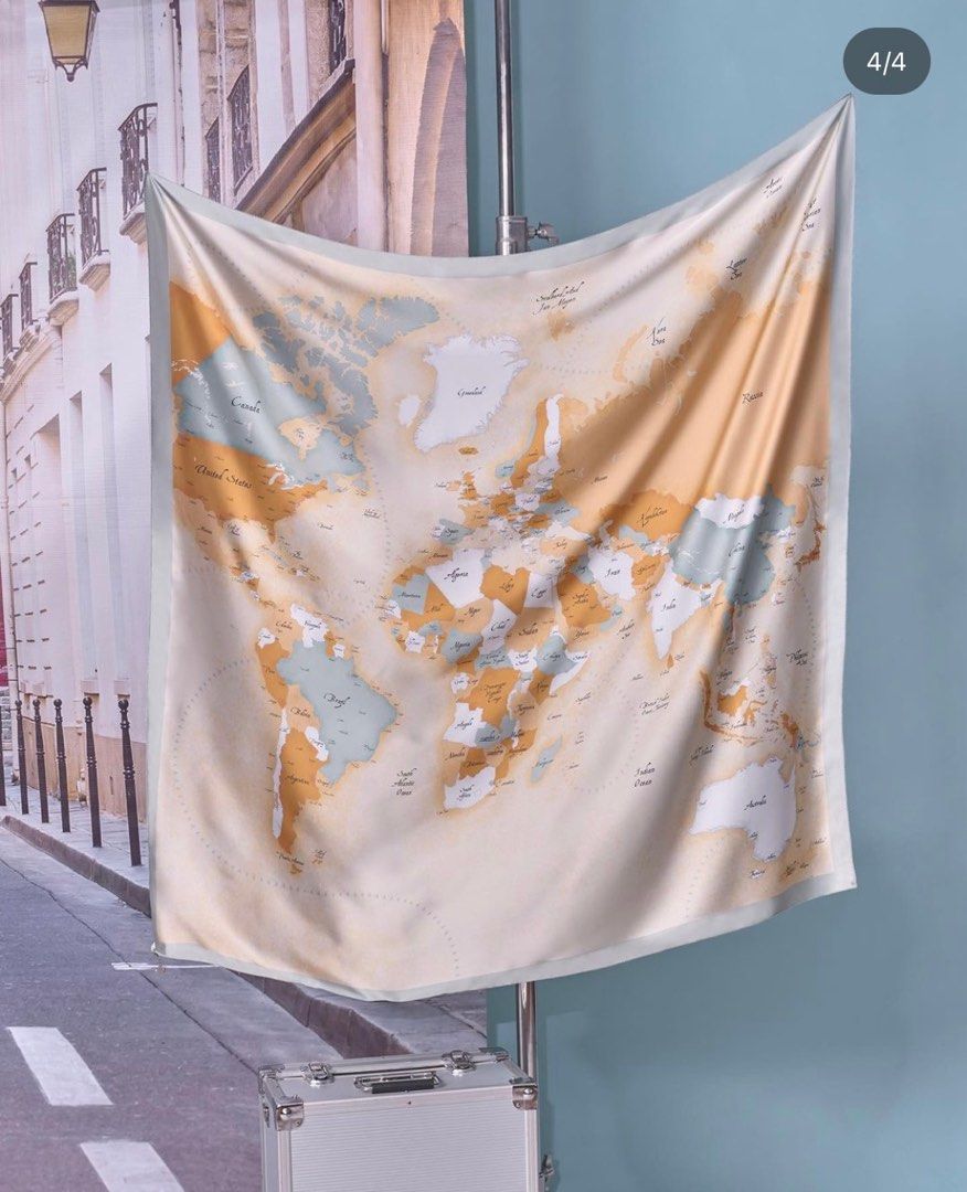 [COMBO] World Map dUCk in Yellow & Mauve, Women's Fashion, Muslimah