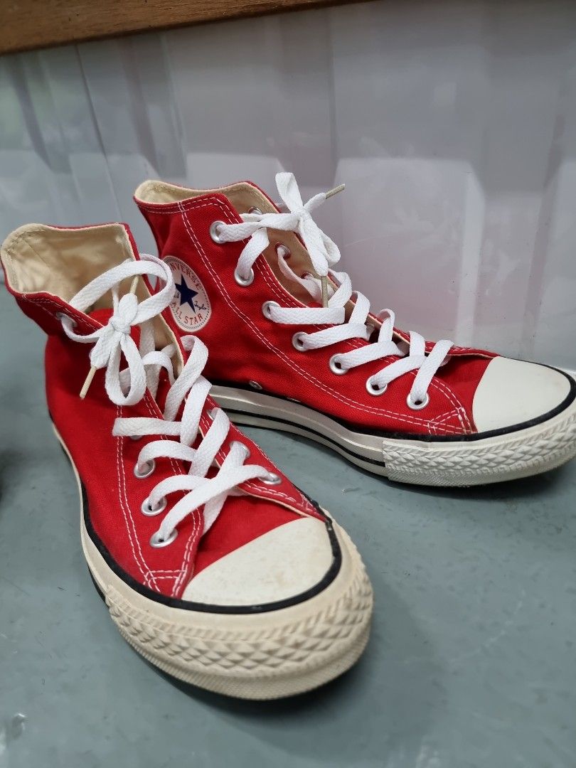Red converse all stars low tops on sale
