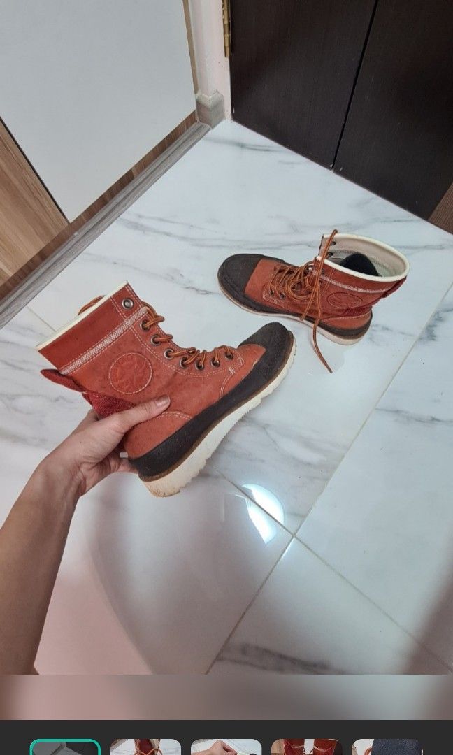 Brown leather converse boots online