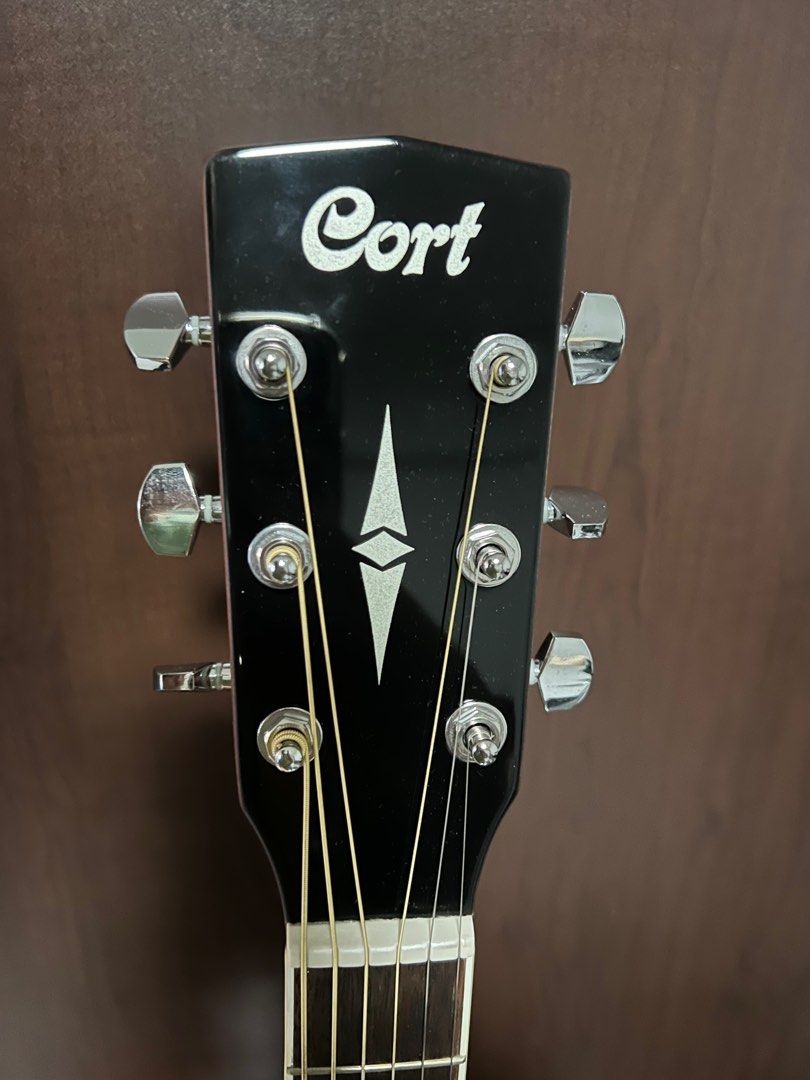Cort CJ-MEDX-NAT-W Acoustic Guitar w/Bag, Natural Glossy, Hobbies ...