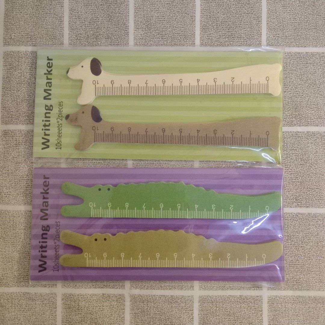 Cute Animals Ruler Measurements Sticky Note Dog Crocodile, Hobbies ...