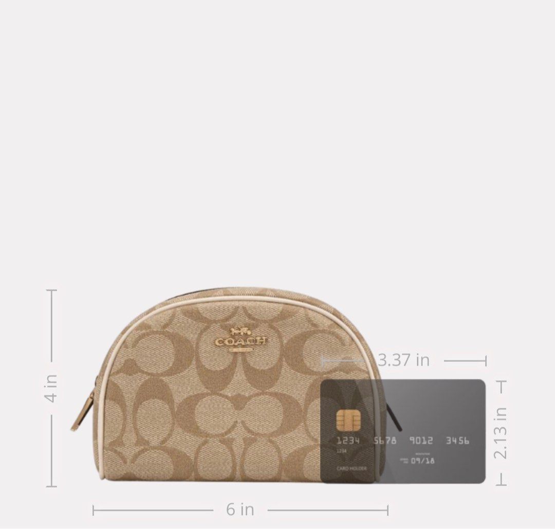 Coach Dome Cosmetic Case In Signature Canvas, Women's Fashion, Bags