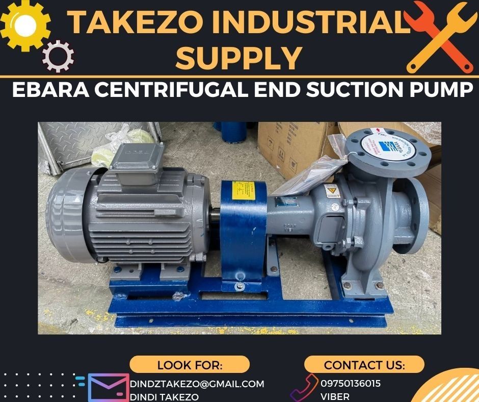 Ebara Centrifugal End Suction Pump (Category: Industrial Equipment) located in Manila. Submitted by dindz02 (Listing ID 1197622588, Image 1). Description: 𝙏𝙖𝙠𝙚𝙯𝙤 𝙄𝙣𝙙𝙪𝙨𝙩𝙧𝙞𝙖𝙡 𝙎𝙪𝙥𝙥𝙡𝙮 𝐊𝐢𝐧𝐝𝐥𝐲 𝐂𝐚𝐥𝐥/𝐌𝐞𝐬𝐬𝐚𝐠𝐞 𝐮𝐬 𝐟𝐨𝐫 𝐲𝐨𝐮𝐫 𝐪𝐮𝐞𝐬𝐭𝐢𝐨𝐧𝐬 𝐚𝐧𝐝 𝐨𝐭𝐡𝐞𝐫 𝐢𝐧𝐪𝐮𝐢𝐫𝐢𝐞𝐬. Item Name: Ebara Centrifugal End Suction Pump Specs: Horizontal Single Stage 5x4 Suction and Discharge Dia. 1500lpm at 13m tdh. Coupl