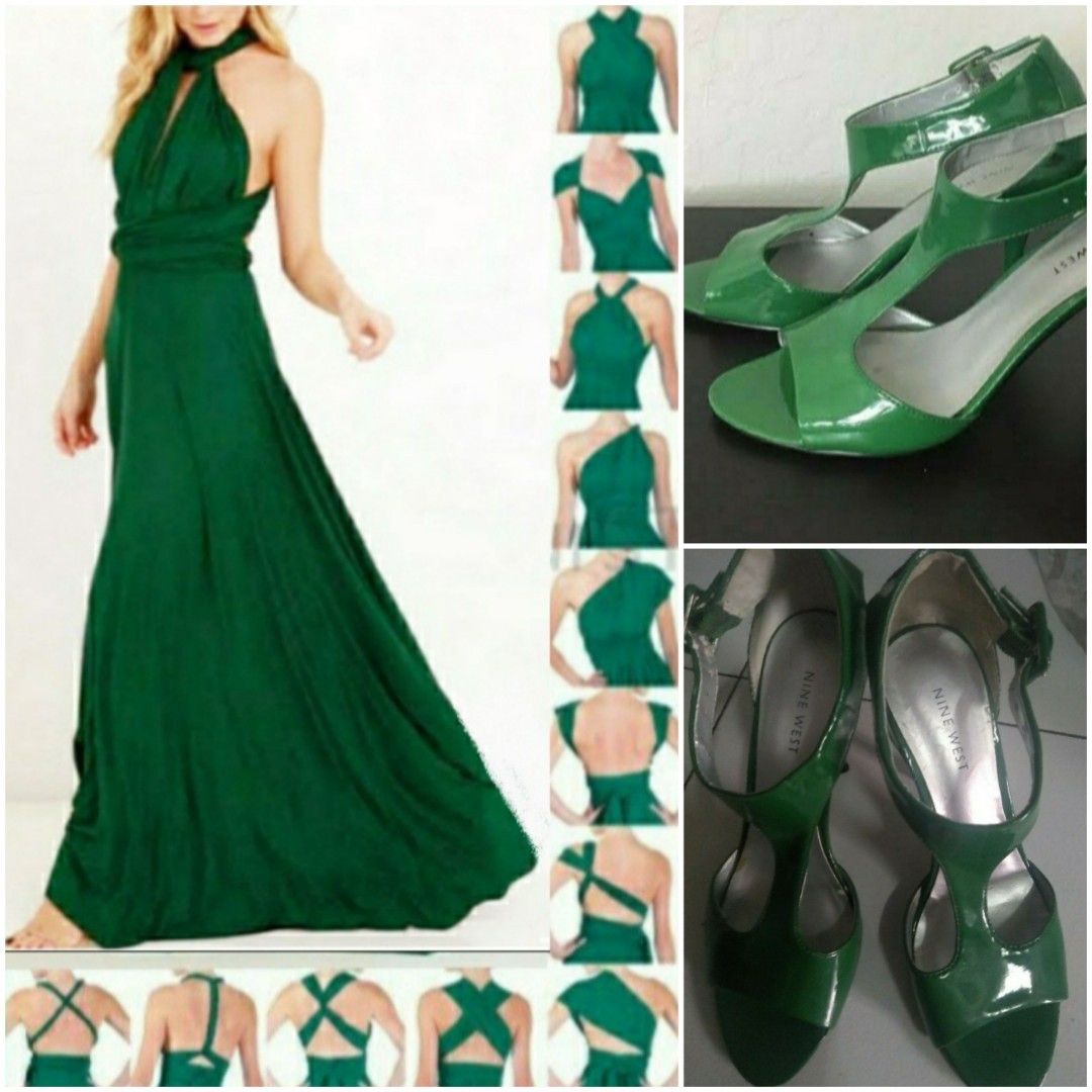 11 Outfits: What Color Shoes to Wear with a Green Dress - | Short green  dress, Green dress outfit, Green evening gowns