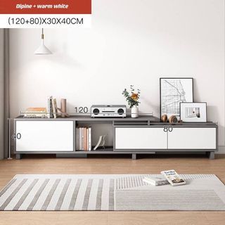 Expandable TV Cabinet Rack Living Room Minimalist Scandinavian Nordic Furniture120-20CM