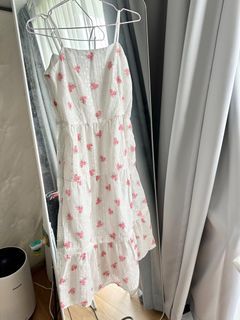 Floral white dress strap