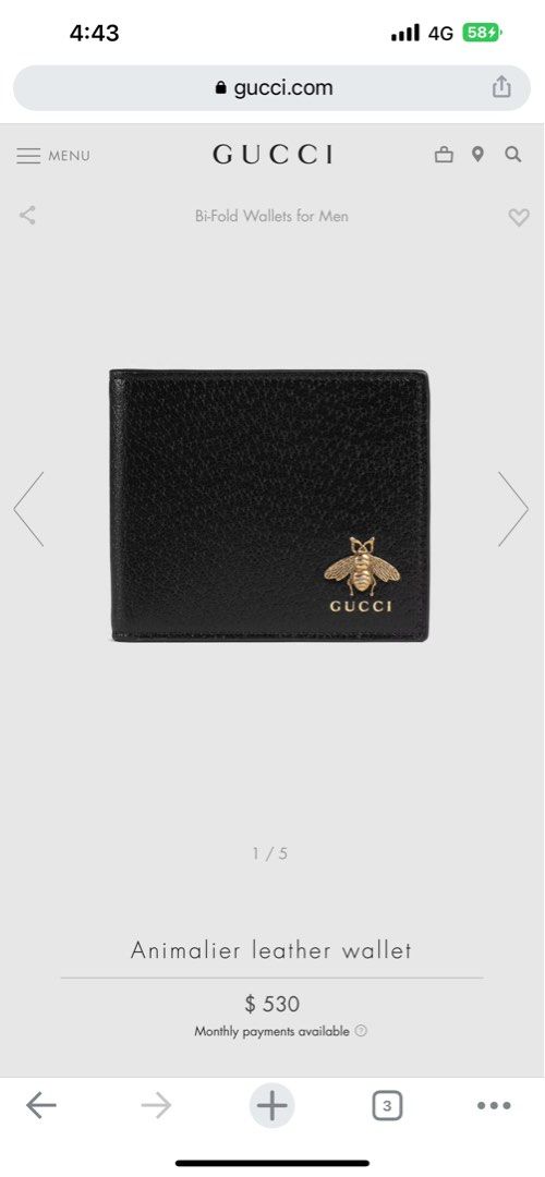 gucci bee wallet mens