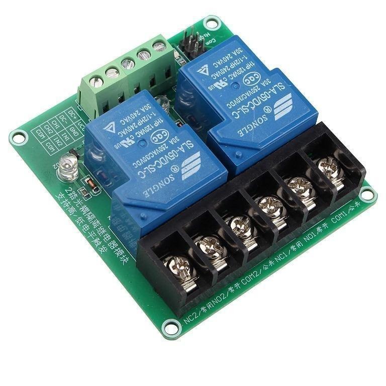 HALJIA 5V 30A 2 Channel High and Low Level Trigger Relay Module ...