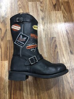 Harley Davidson Patch Riding Motorcycle Leather Boots(10 US M)