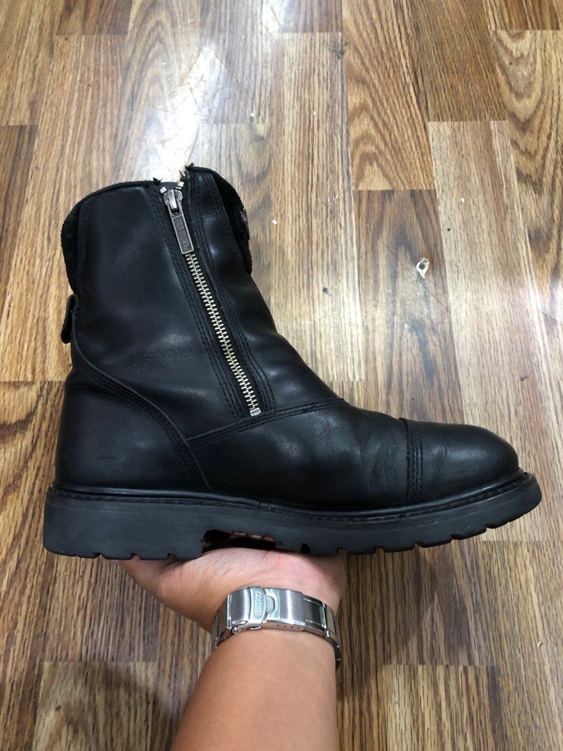 HD Harley Davidson Mid Calf Zip Leather Riding Motorcycle Boot 9