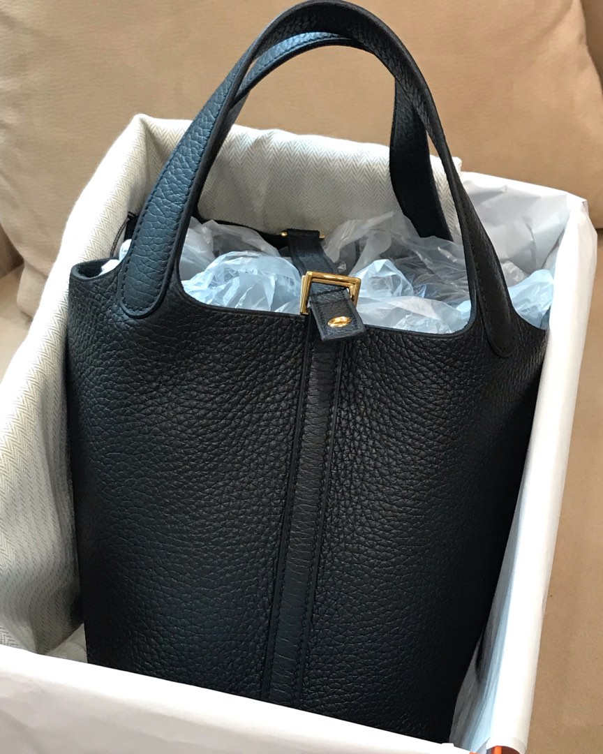 Hermes picotin 18 PHW(bleu nuit/blue france), Luxury, Bags & Wallets on  Carousell