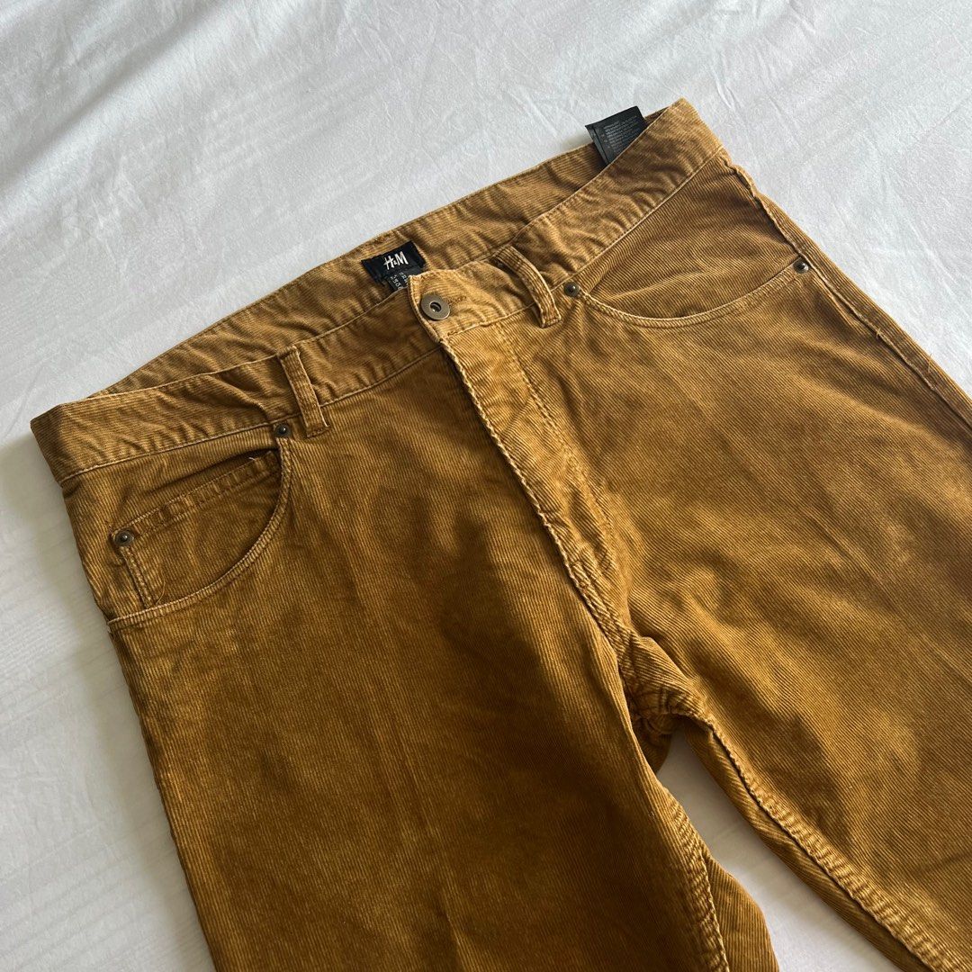 H M men s corduroy pant Men s Fashion Bottoms Trousers on Carousell
