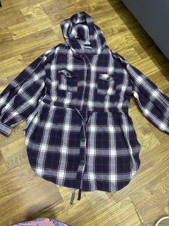 Tunik hoodie tartan