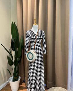 Houndstooth Wrap dress