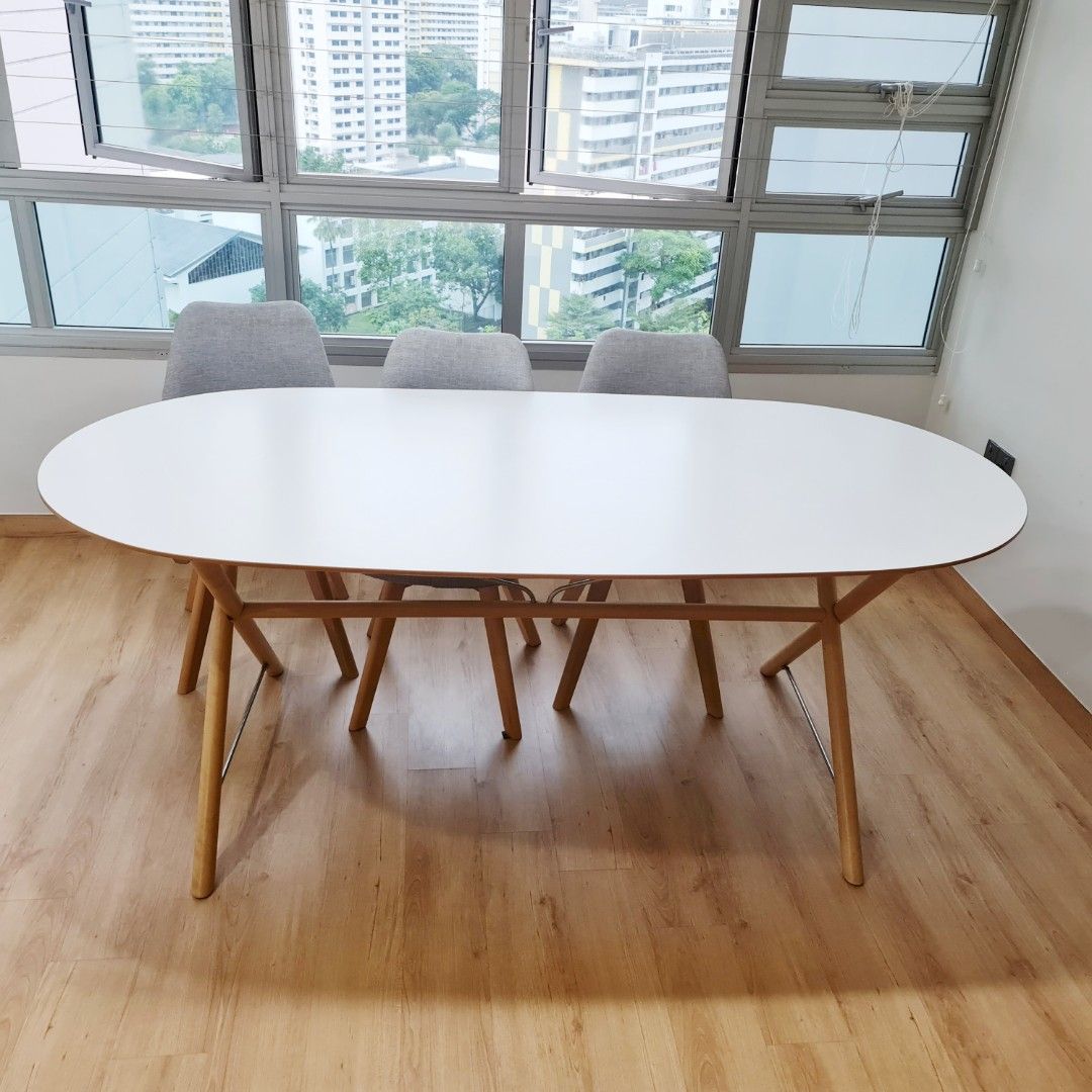 IKEA Dining Table White Wood Scandi, Furniture & Home Living, Furniture