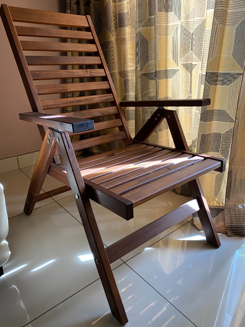 Ikea Indoor/Outdoor Wooden Recliner Chair, Furniture & Home Living