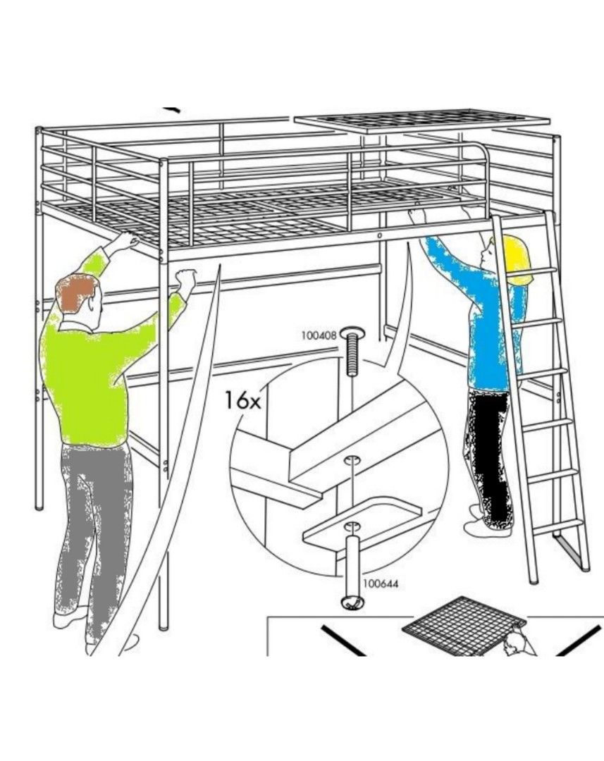 Ikea Loft Bed Queen Size, Furniture & Home Living, Furniture, Bed