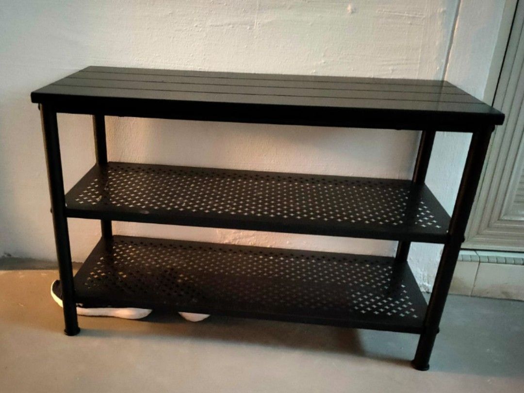 IKEA Pinnig Black Shoe Rack Shelf, Furniture & Home Living, Furniture