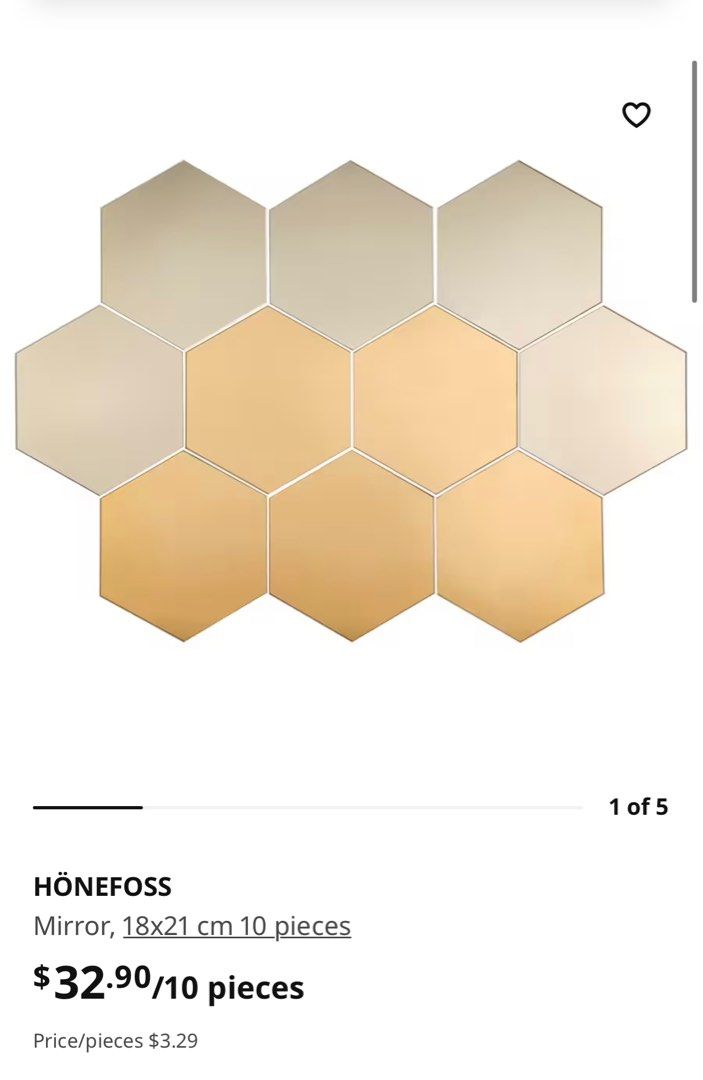IKEA rose gold wall mirrors, Furniture & Home Living, Home Decor, Wall