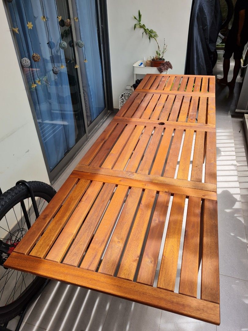 Ikea Wooden Outdoor Extendable Table, Furniture & Home Living, Outdoor