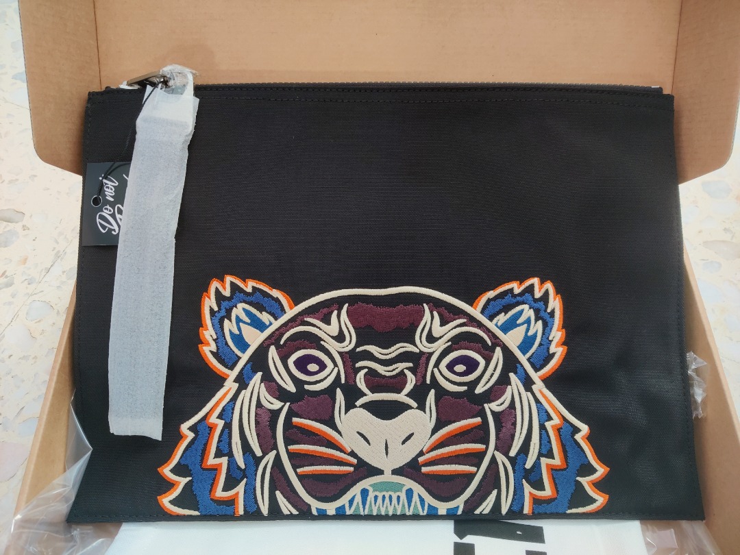 Kenzo Kampus Tiger Embroidered Clutch Bag, Men's Fashion, Bags, Belt