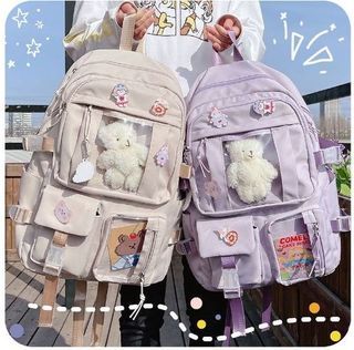 16L Korean School Bag New Cute Girl Backpack Campus Large Capacity Junior  High School Students Cute Backpack
