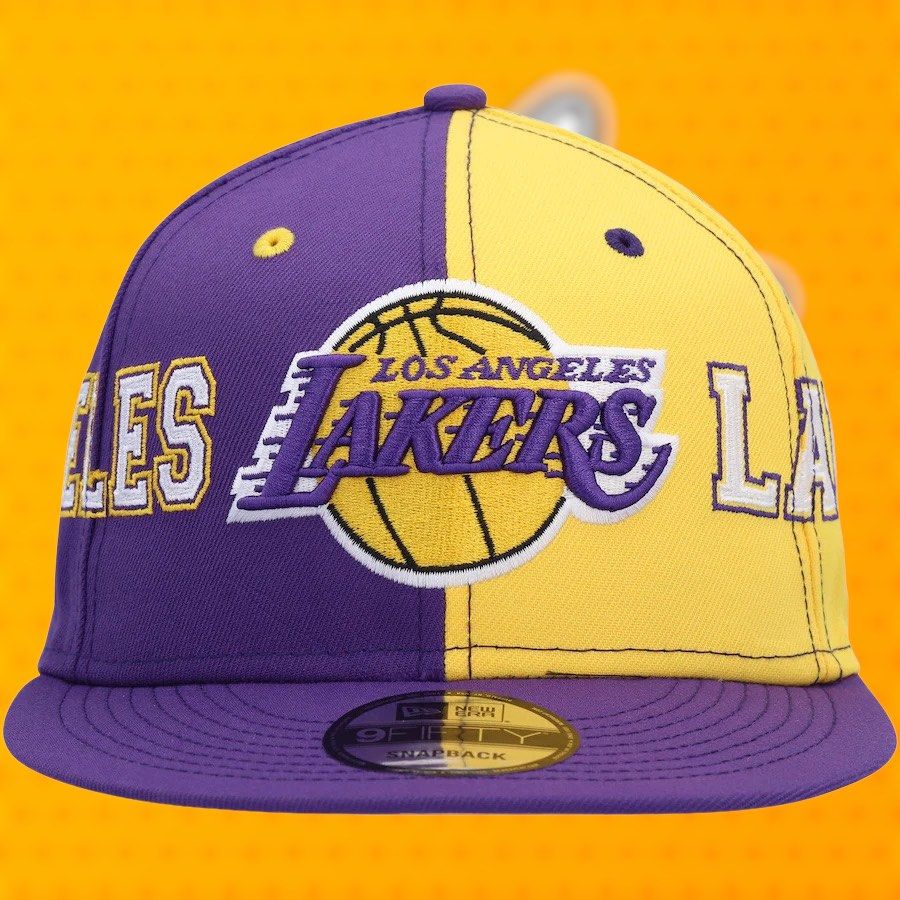 Lakers hat split color, Men's Fashion, Watches & Accessories, Caps & Hats on Carousell