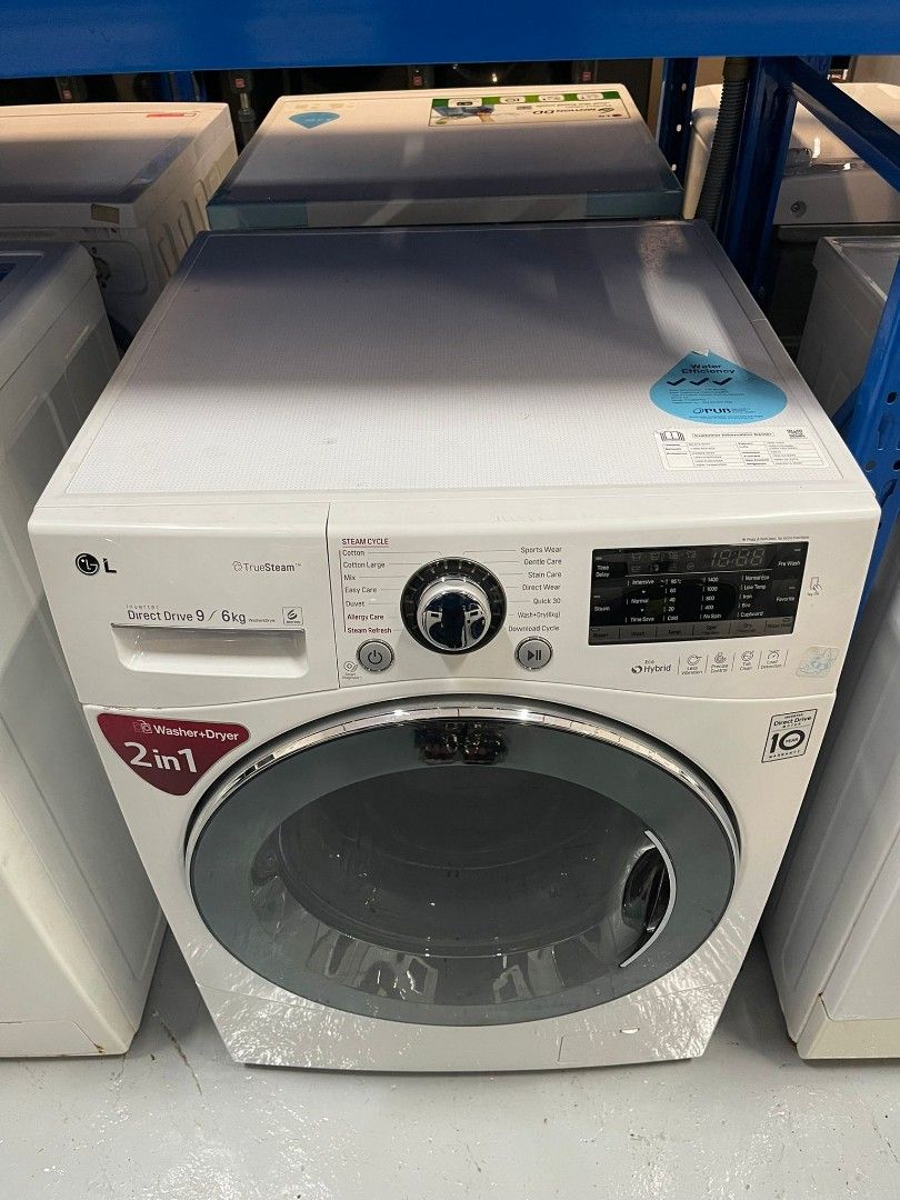 LG F1409DPRW 9/6kg Inverter Direct Drive Washer Dryer, TV & Home