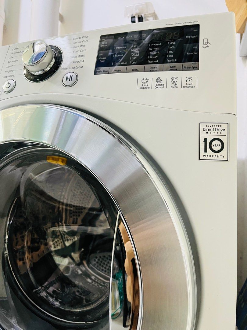 LG Inverter Direct Drive 9kg Front Load Washing Machine, TV & Home
