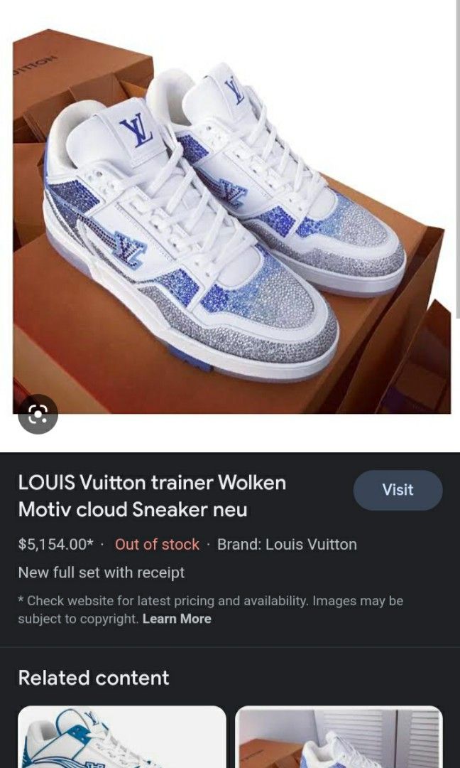 LOUIS Vuitton trainer Wolken Motiv cloud Sneaker neu White Blue