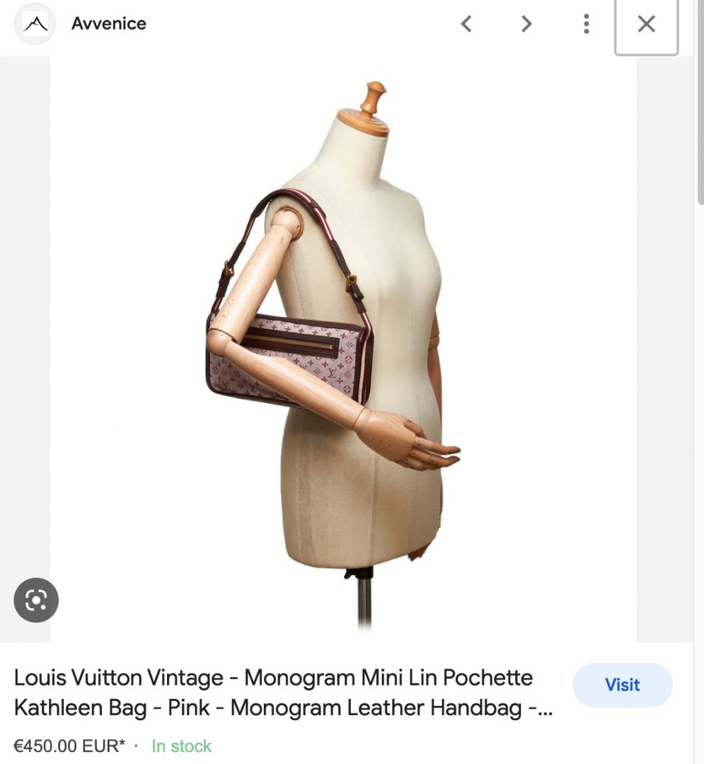 Louis Vuitton Blue Monogram Mini Lin Pochette Kathleen Bag - Yoogi's Closet