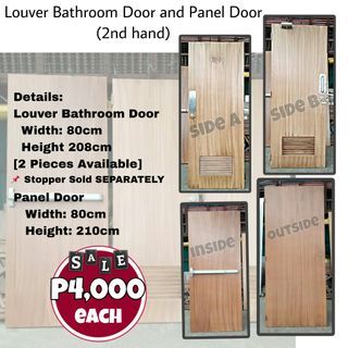 🔥Louver Bathroom Door and Panel Door (2nd hand)🔥