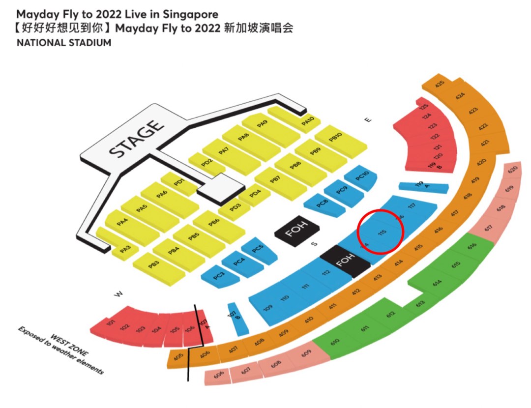 Mayday Fly to 2022 Live in Singapore / Center Center Seats / 2 tickets