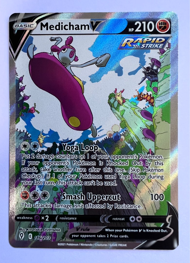 Medicham V 186/203 Alternate Art Ultra Rare, Hobbies & Toys, Toys