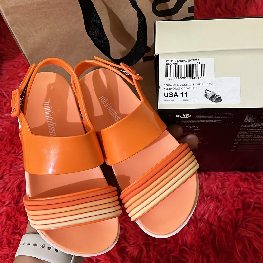 Melissa Cosmic Sandal Orange White US11 Babies Kids Babies Kids Fashion on Carousell