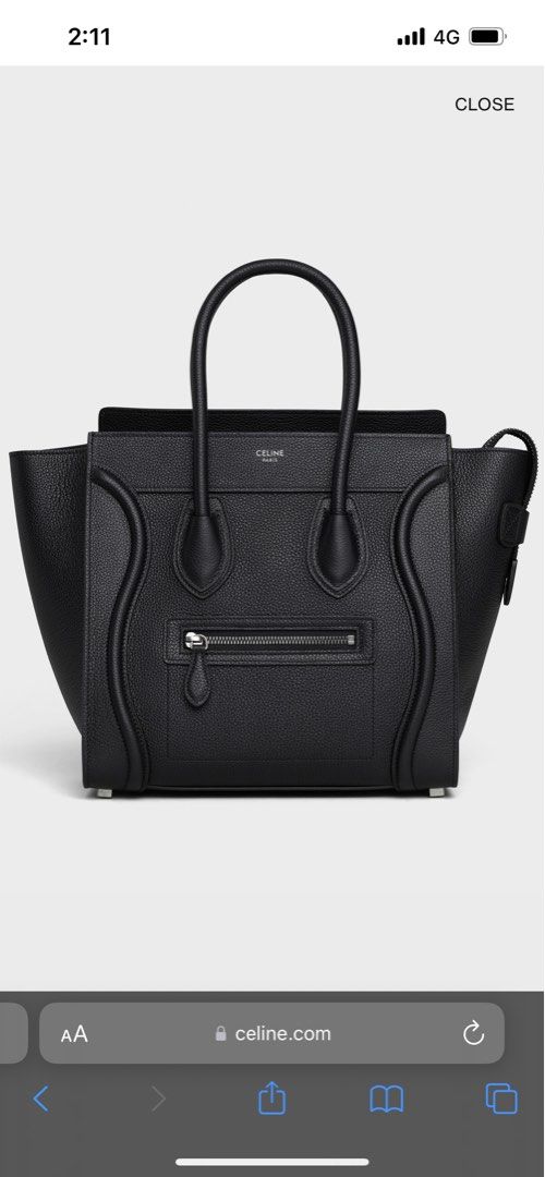 Celine micro luggage online handbag in drummed calfskin